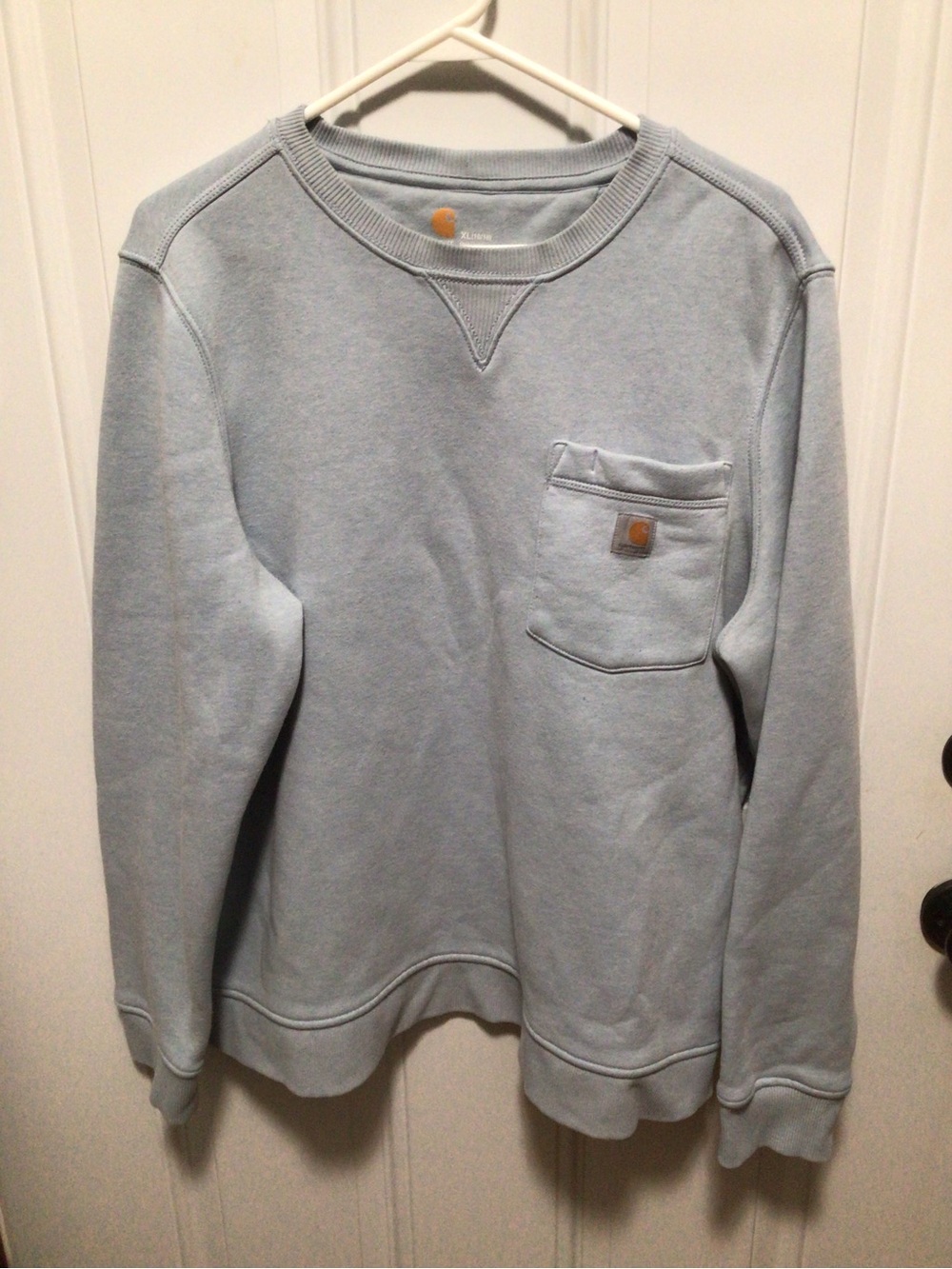 Carhartt Women's Light Blue Pocket Crewneck Sweatshirt